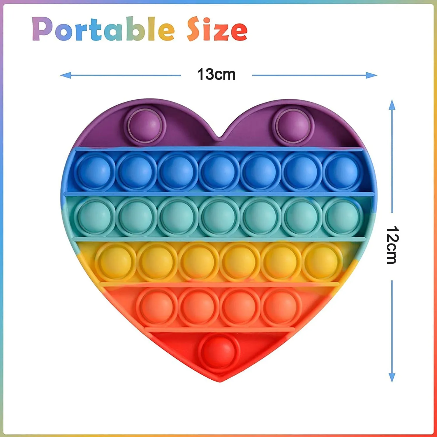 4608 Heart Pop It Fidget Toys, Push Pop Bubble Fidget Sensory Toy