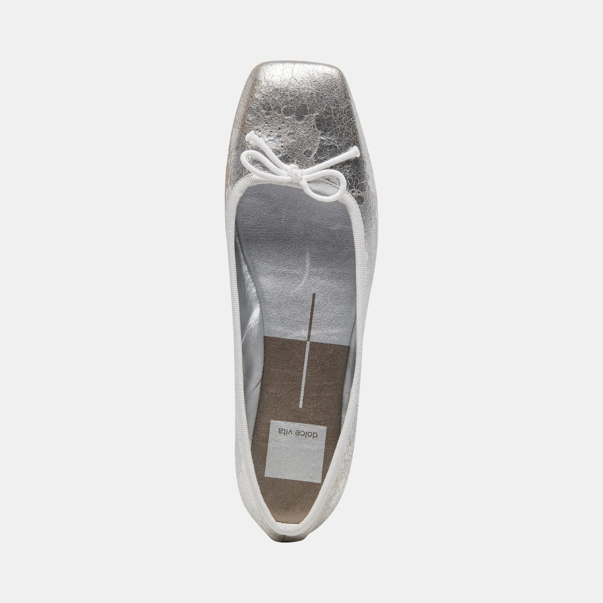 ANISA BALLET FLATS SILVER DISTRESSED LEATHER - re:vita