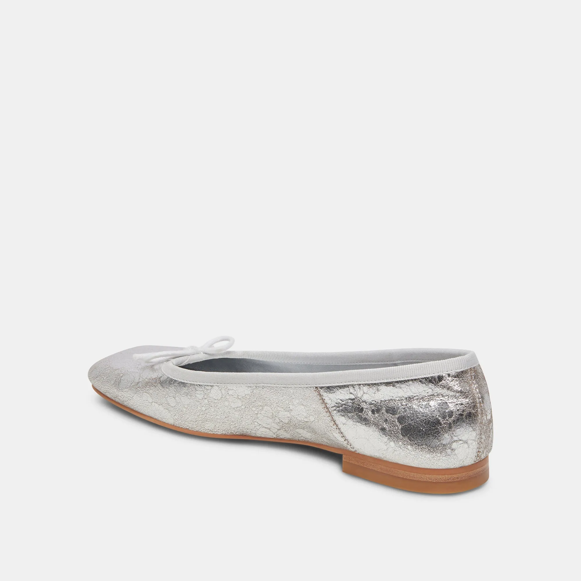 ANISA BALLET FLATS SILVER DISTRESSED LEATHER - re:vita