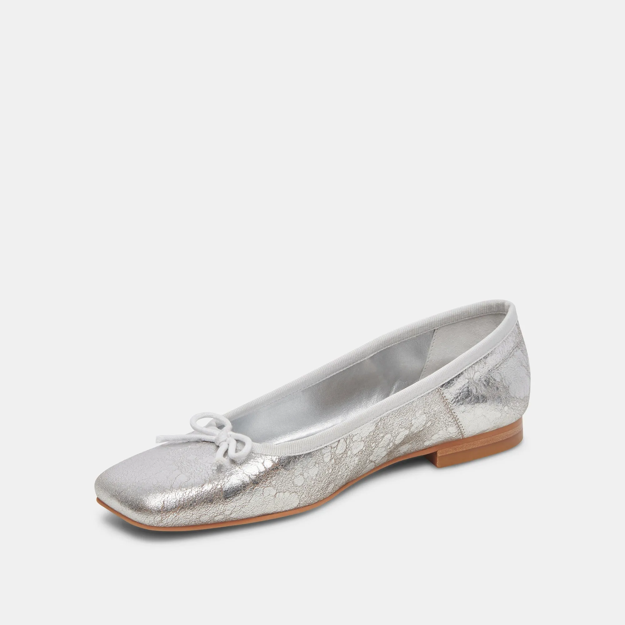 ANISA BALLET FLATS SILVER DISTRESSED LEATHER - re:vita