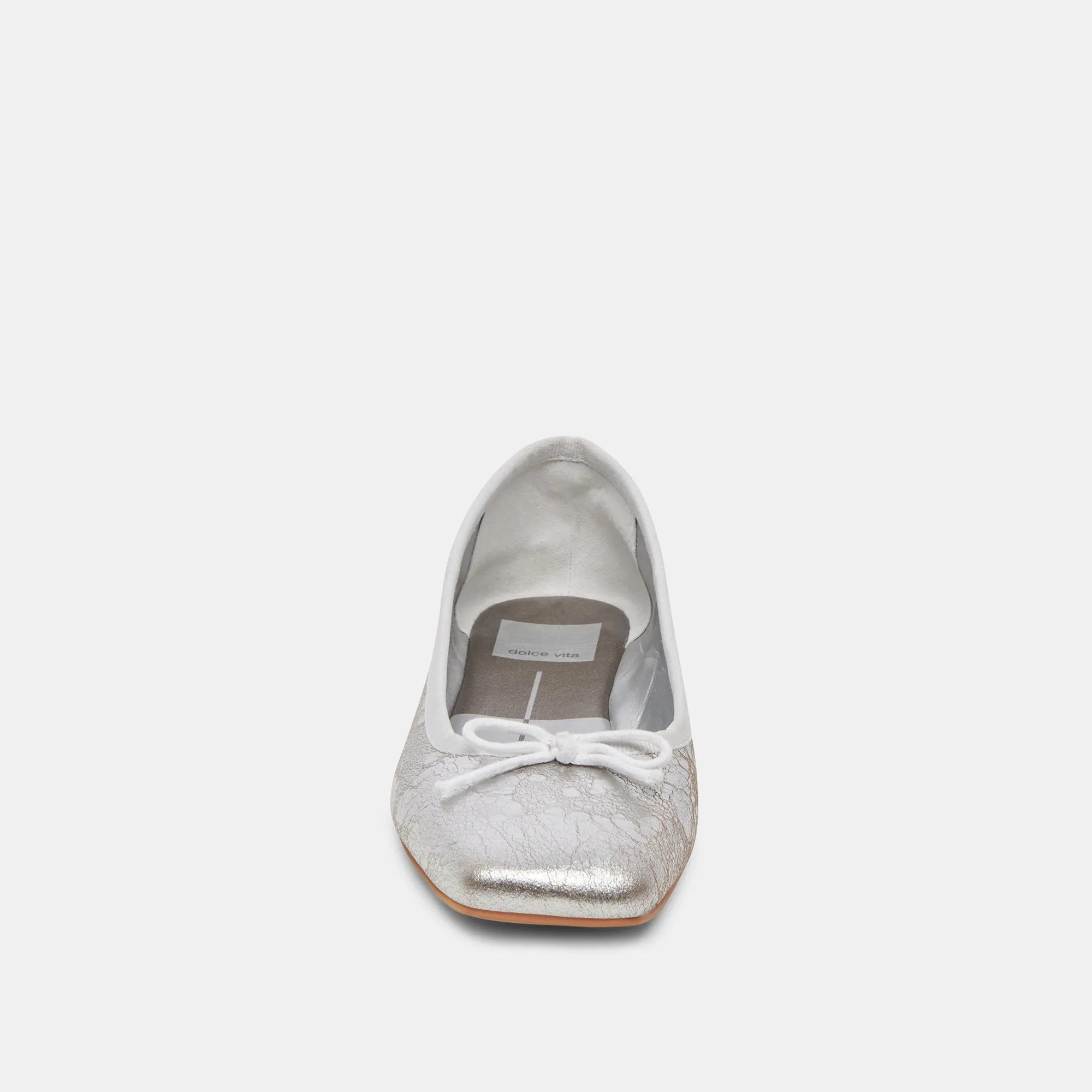 ANISA BALLET FLATS SILVER DISTRESSED LEATHER - re:vita