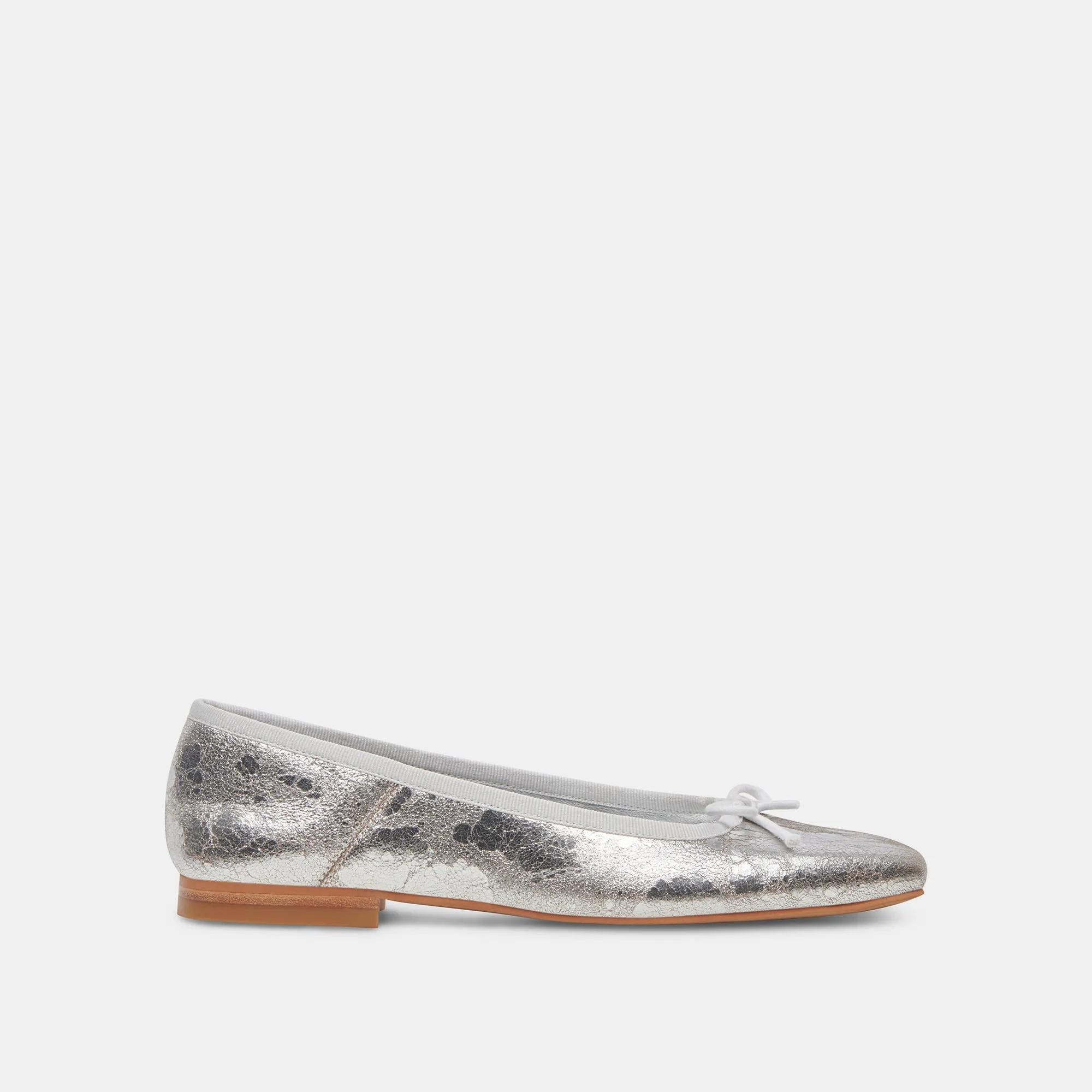 ANISA BALLET FLATS SILVER DISTRESSED LEATHER - re:vita