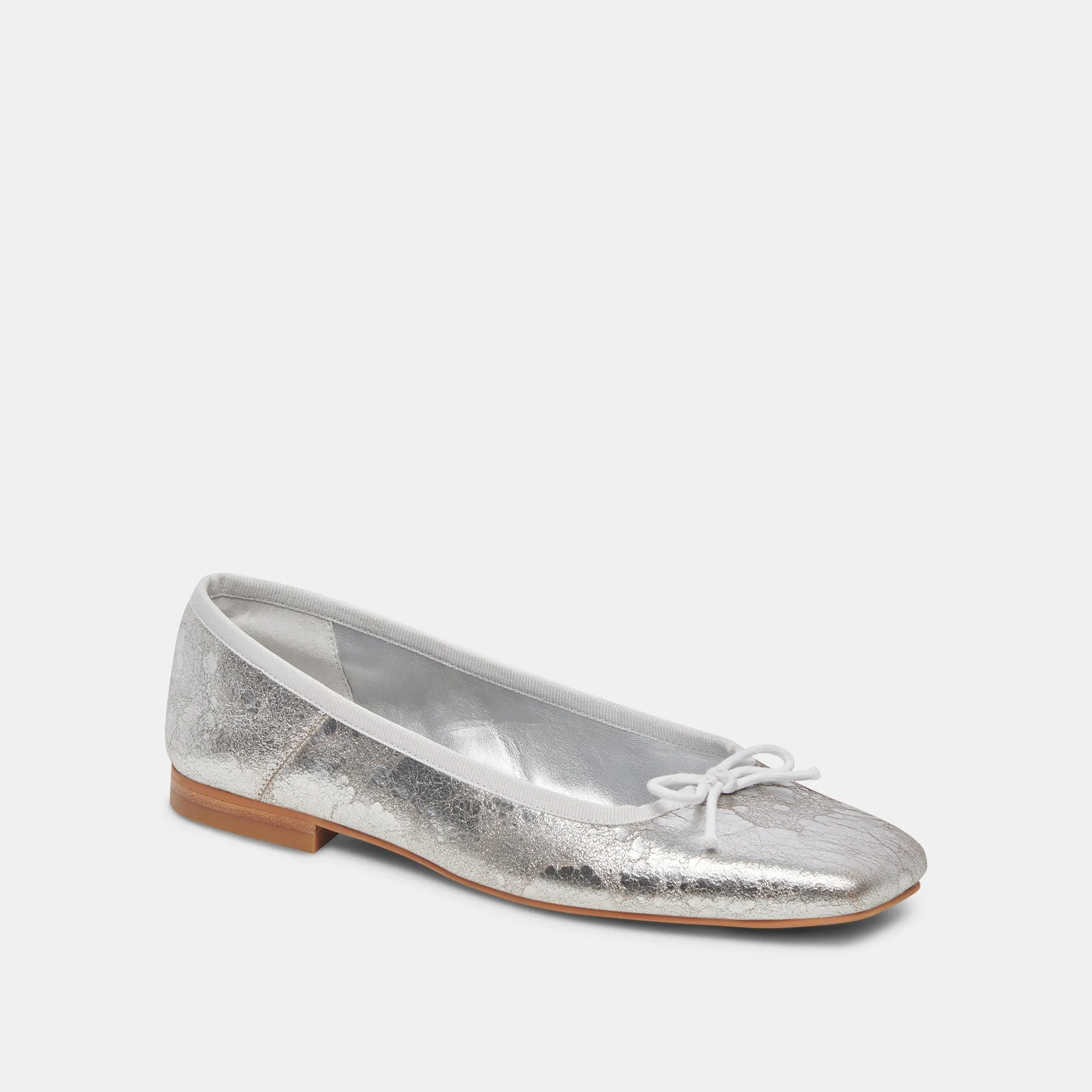 ANISA BALLET FLATS SILVER DISTRESSED LEATHER - re:vita