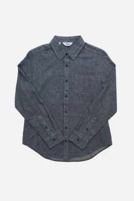 Ash Slim Shirt / Indigo Herringbone