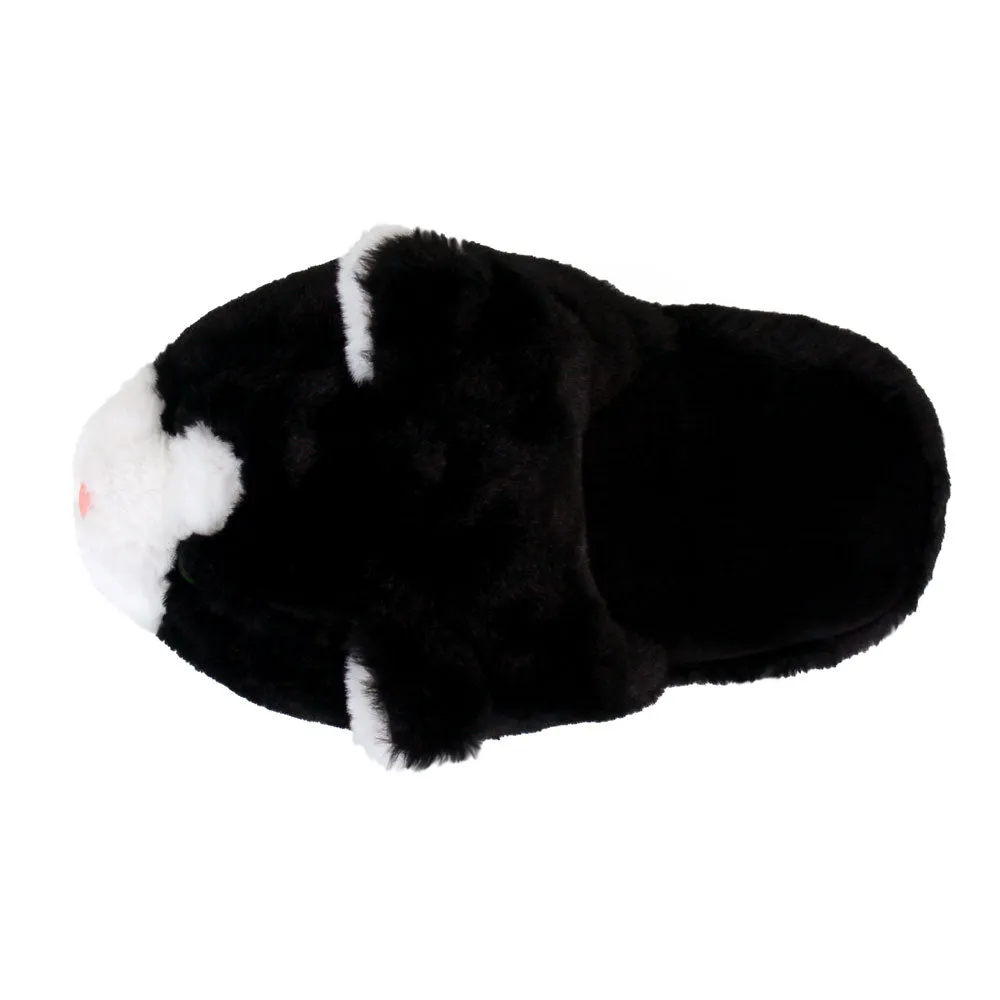 Black and White Kitty Slippers