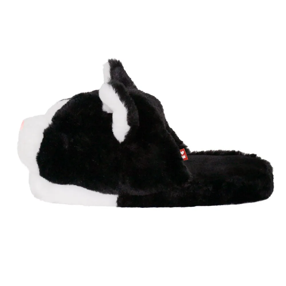 Black and White Kitty Slippers