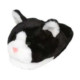 Black and White Kitty Slippers