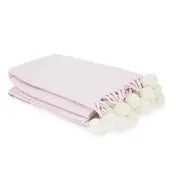 Blush Pom Pom Knitted Blanket