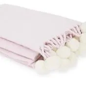 Blush Pom Pom Knitted Blanket