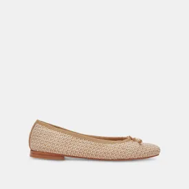 CACY BALLET FLATS WHITE NATURAL RAFFIA