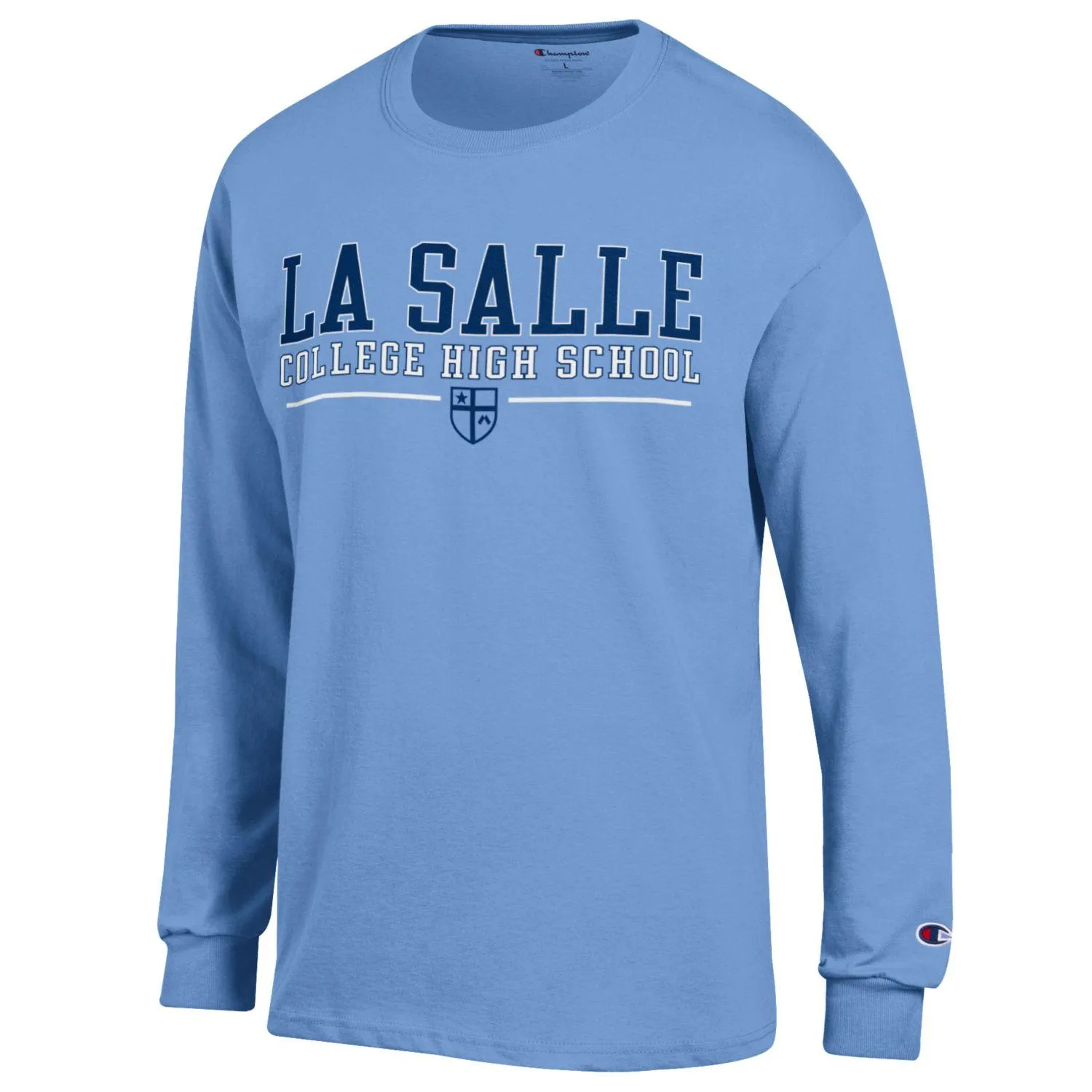 Champion L/S LSCHS over sheild-light blue : Small