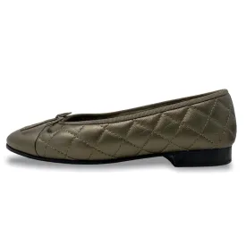 Chanel Bronze Calfskin Ballet Flats 36.5