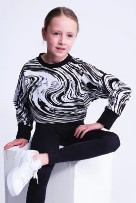 Cropped Sweatshirt in Swirl