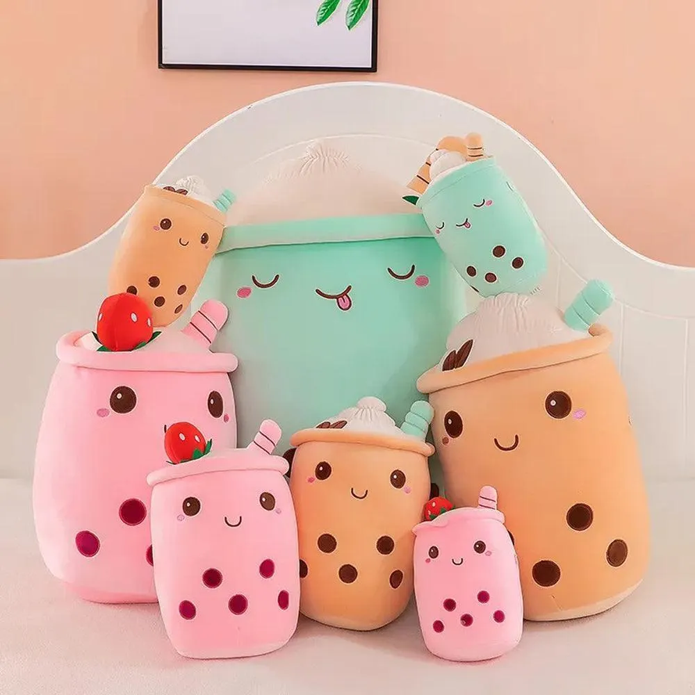 Cute Stuffed Boba Plush Bubble Milk Tea Plushie, Hugging Plush Toy Gift for Kids