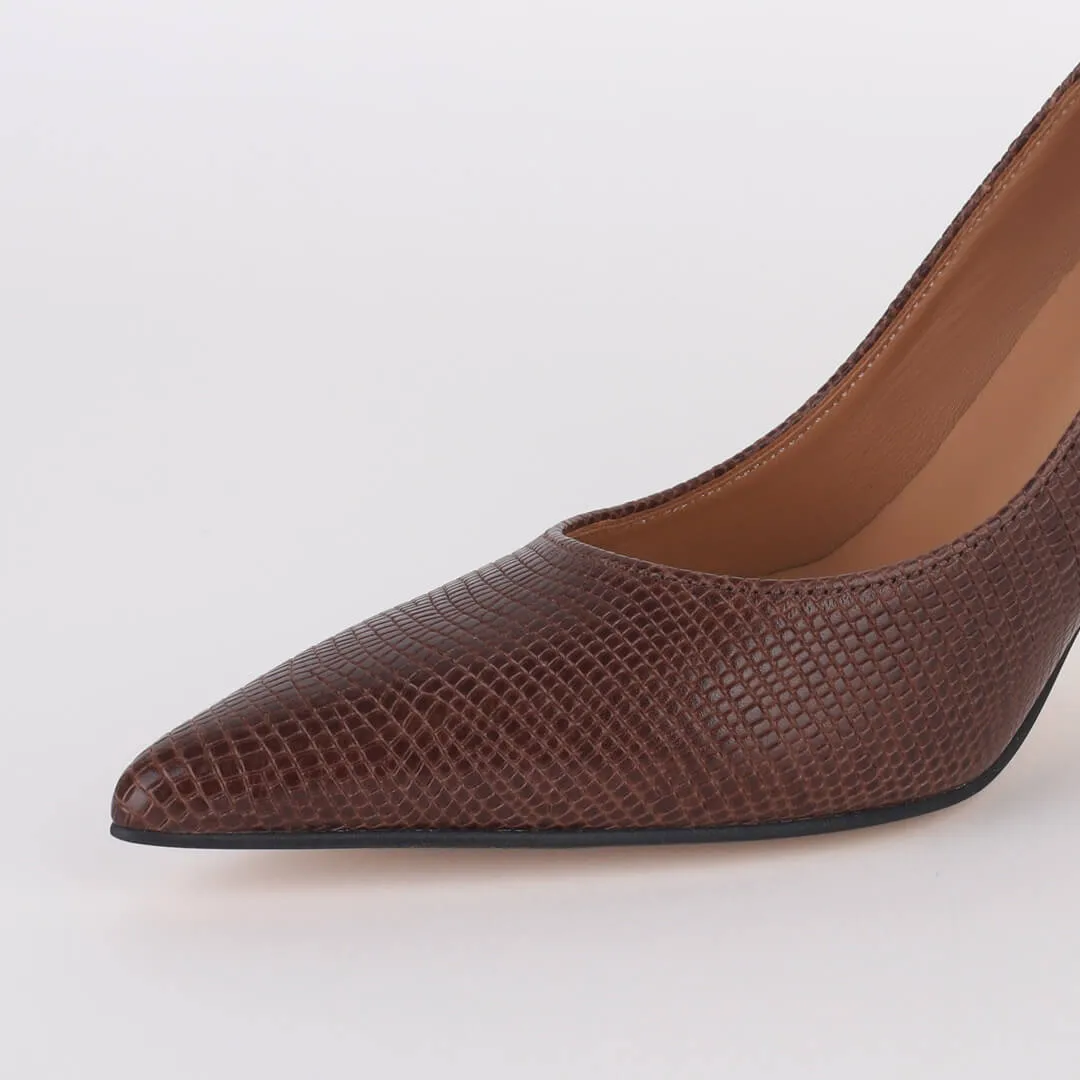 DeeLITE - lizard print leather pumps