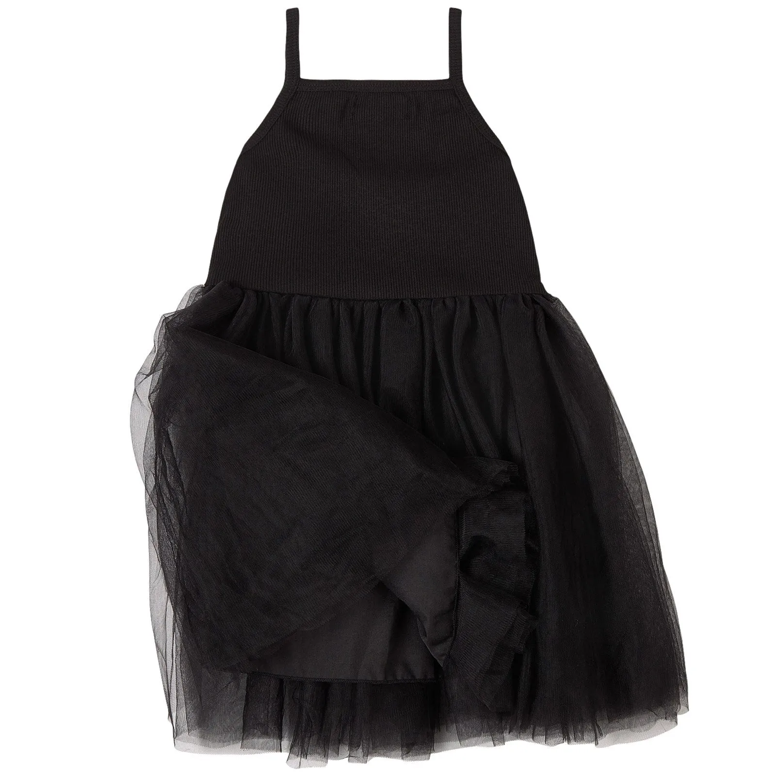 DOLLY by Le Petit Tom ® RIB COTTON TUTU DRESS black