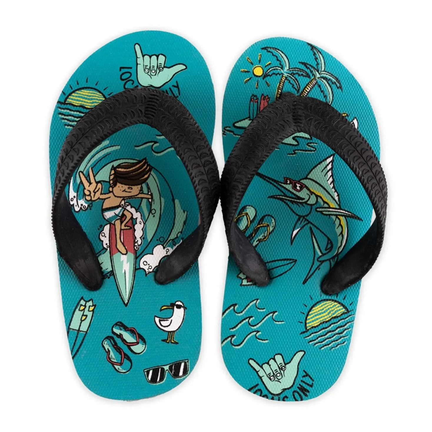 Earth Nymph Boys "Surf Adventure" Flip Flops