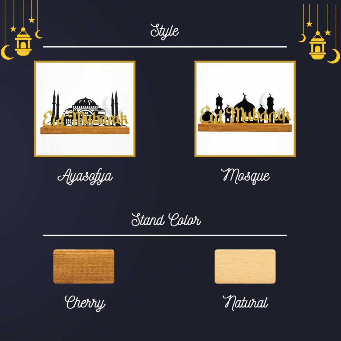 Eid Mubarak with Hagia Sophia & Mosque Islamic Gift Table Art