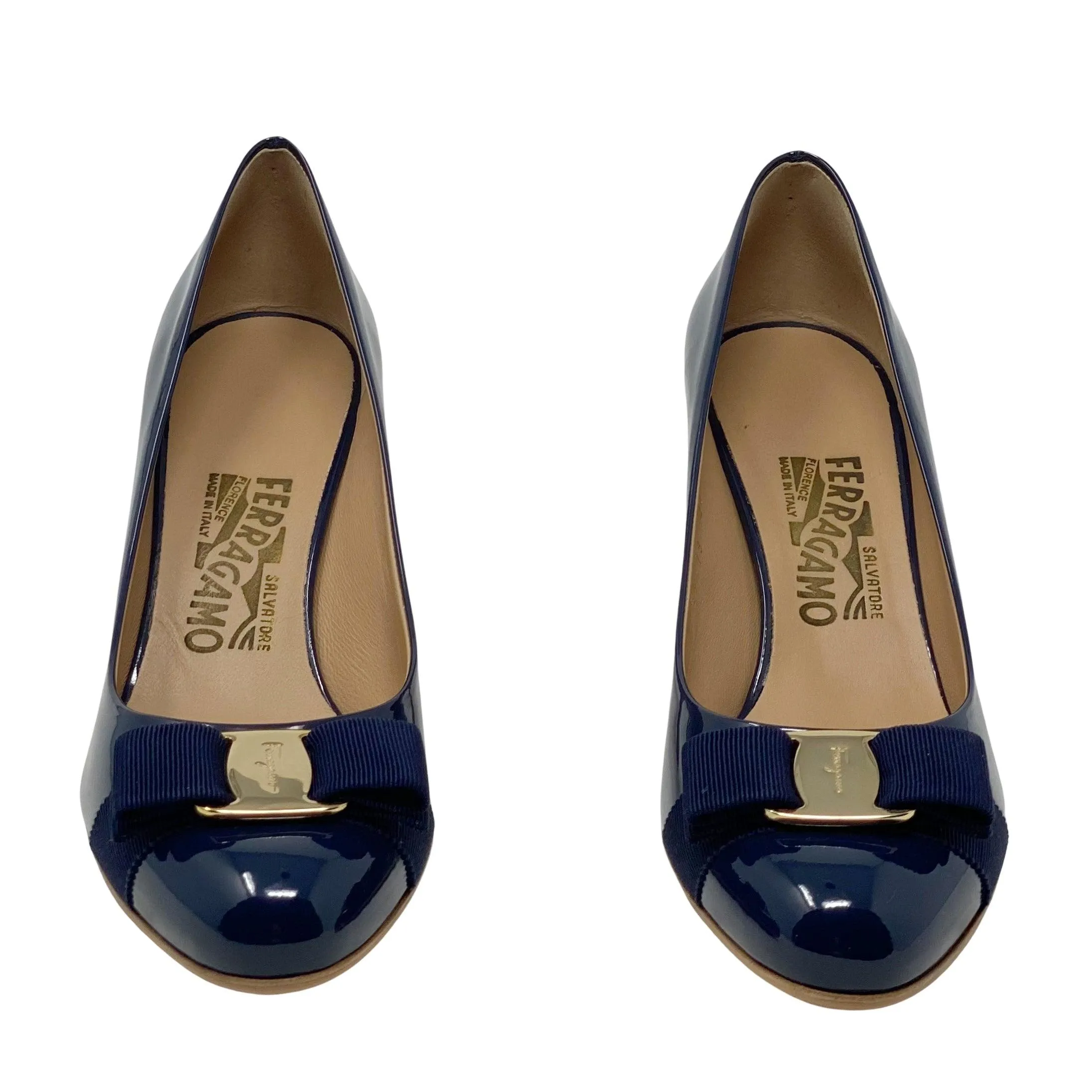 Ferragamo Blue Carla Pumps 7C