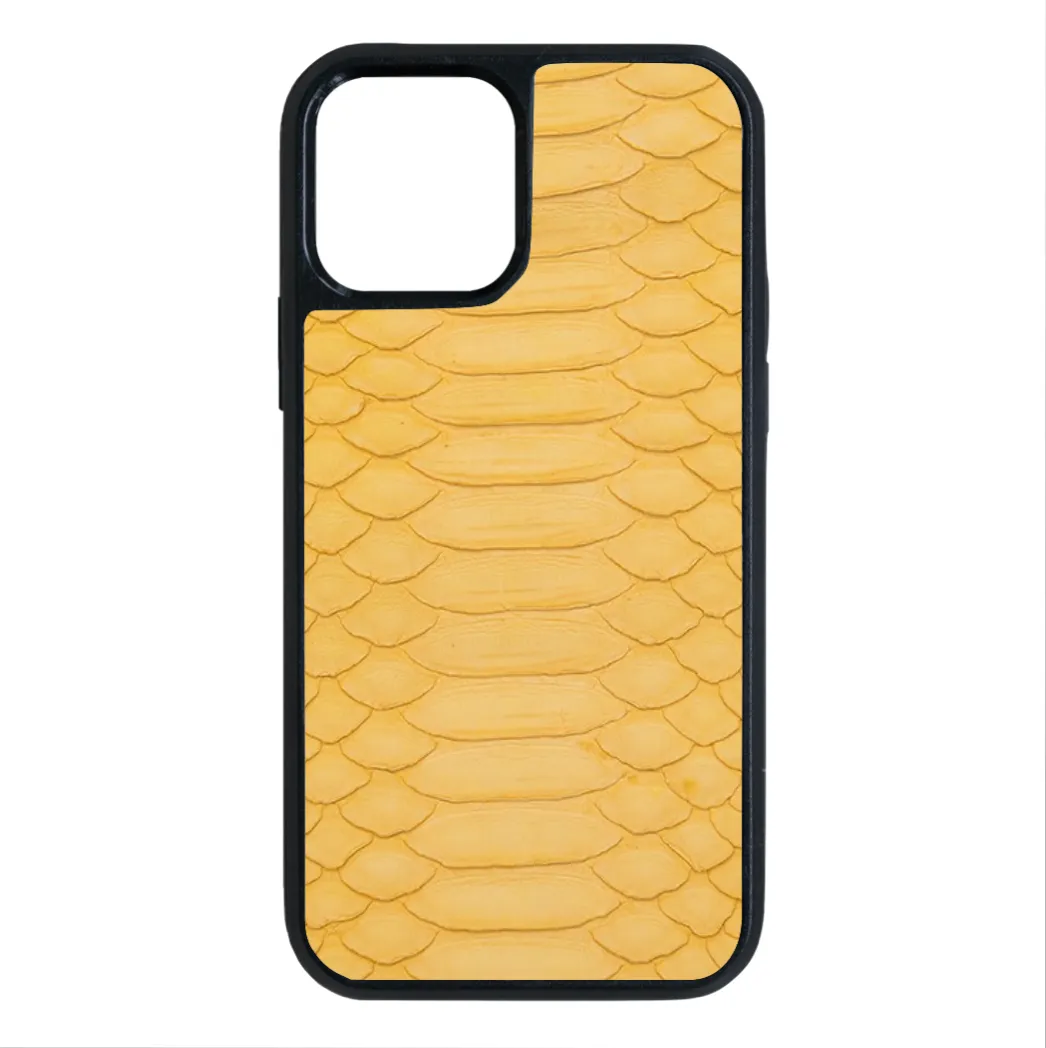 Genuine Yellow Python iPhone 15 Pro Max Case