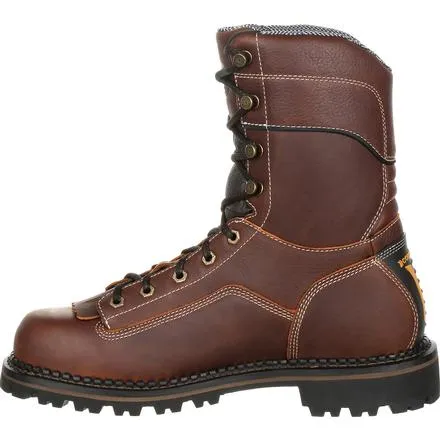 Georgia Men's 9" AMP LT Logger Composite Toe Waterproof Low Heel Work Boot - Brown GB00238