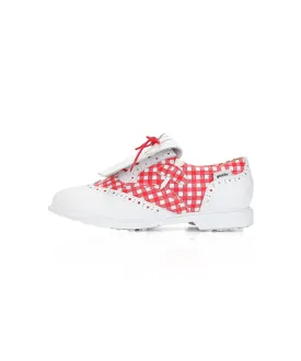 Giclee Tee-In Spikeless Golf Shoes - Red Check