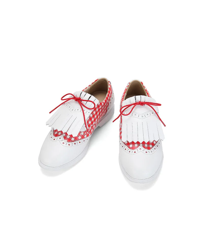 Giclee Tee-In Spikeless Golf Shoes - Red Check