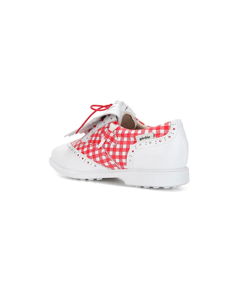 Giclee Tee-In Spikeless Golf Shoes - Red Check