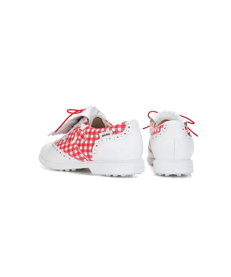 Giclee Tee-In Spikeless Golf Shoes - Red Check