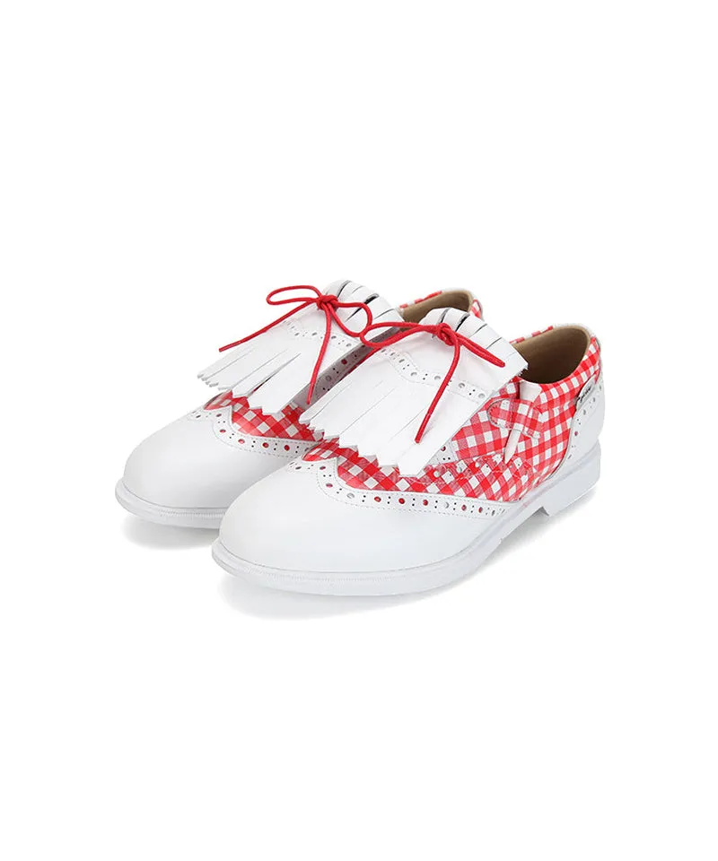 Giclee Tee-In Spikeless Golf Shoes - Red Check