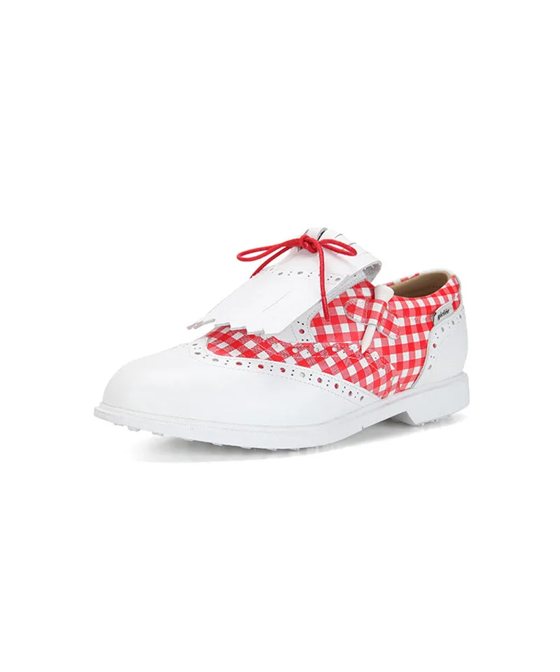 Giclee Tee-In Spikeless Golf Shoes - Red Check