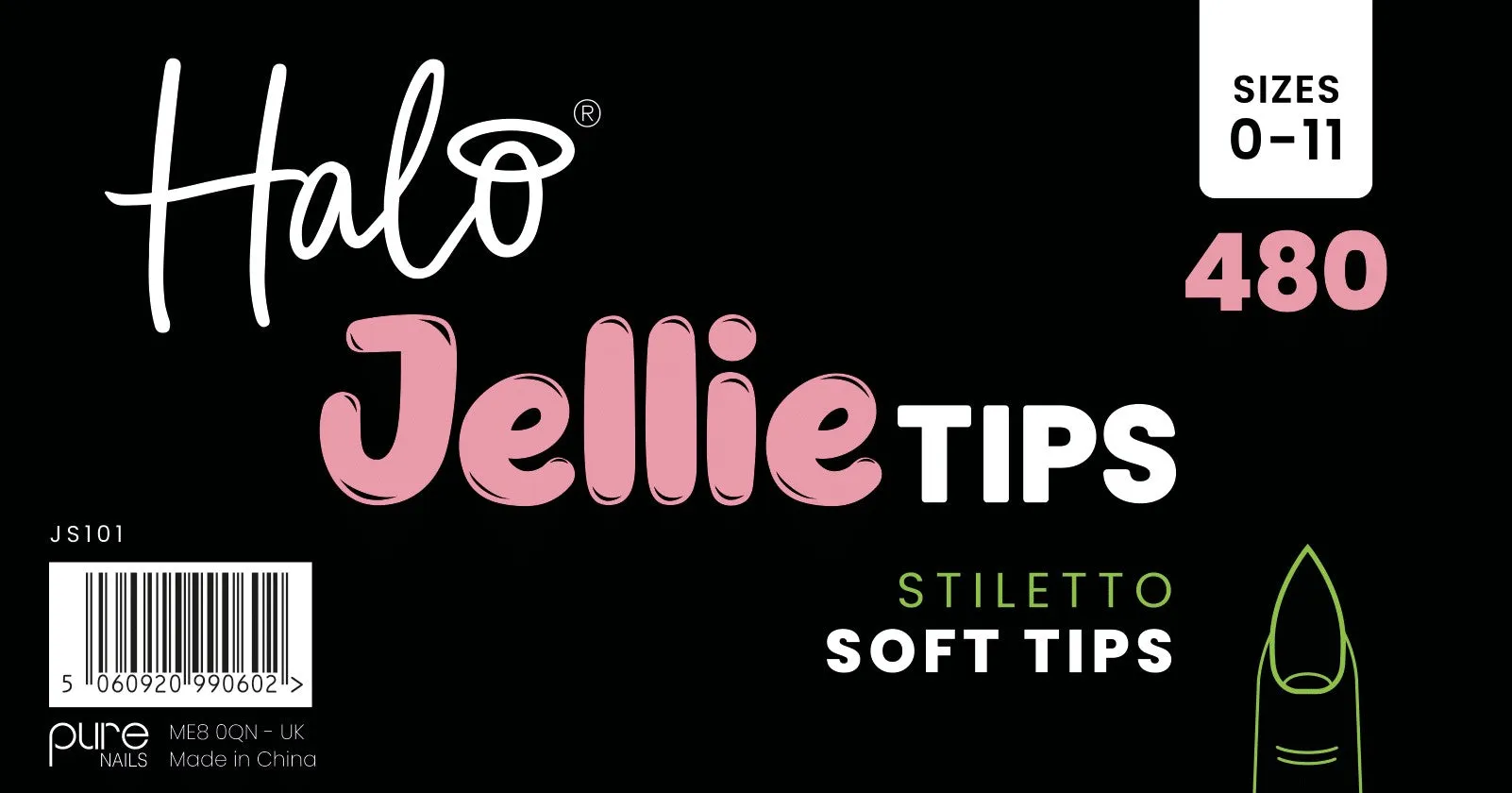 Halo Jellie Nail Tips Stiletto