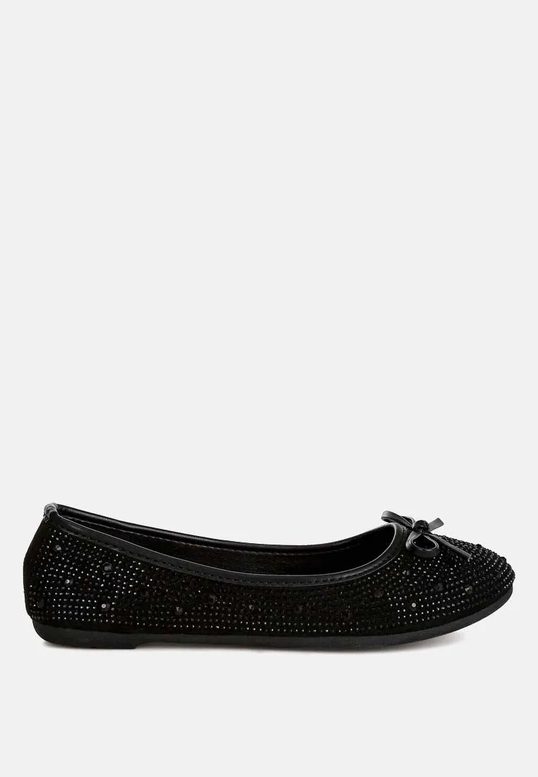 Hosana Rhinestones And Stud Embellished Ballet Flats