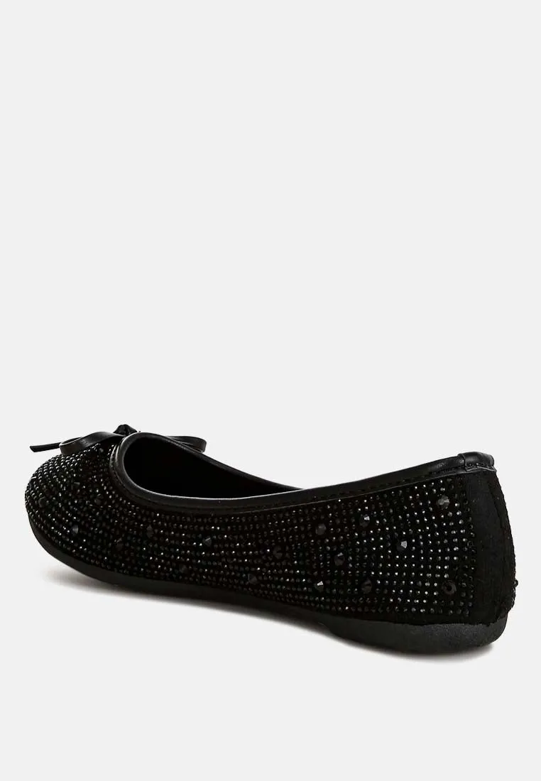 Hosana Rhinestones And Stud Embellished Ballet Flats