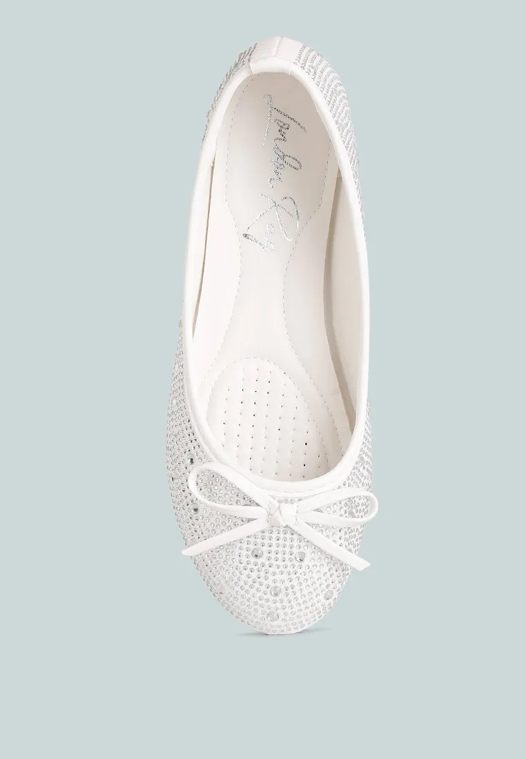 Hosana Rhinestones And Stud Embellished Ballet Flats