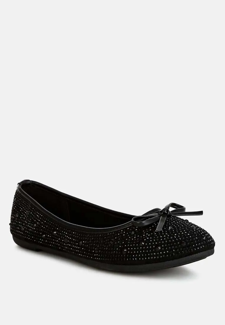 Hosana Rhinestones And Stud Embellished Ballet Flats