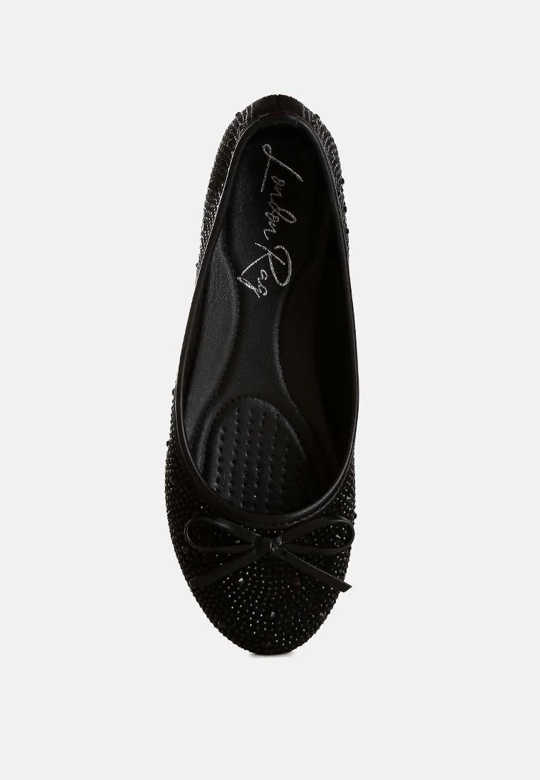 Hosana Rhinestones And Stud Embellished Ballet Flats