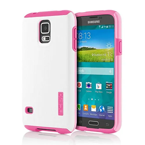 Incipio DualPro Shine Case for Samsung Galaxy S5 - Retail Packaging - White/Pink