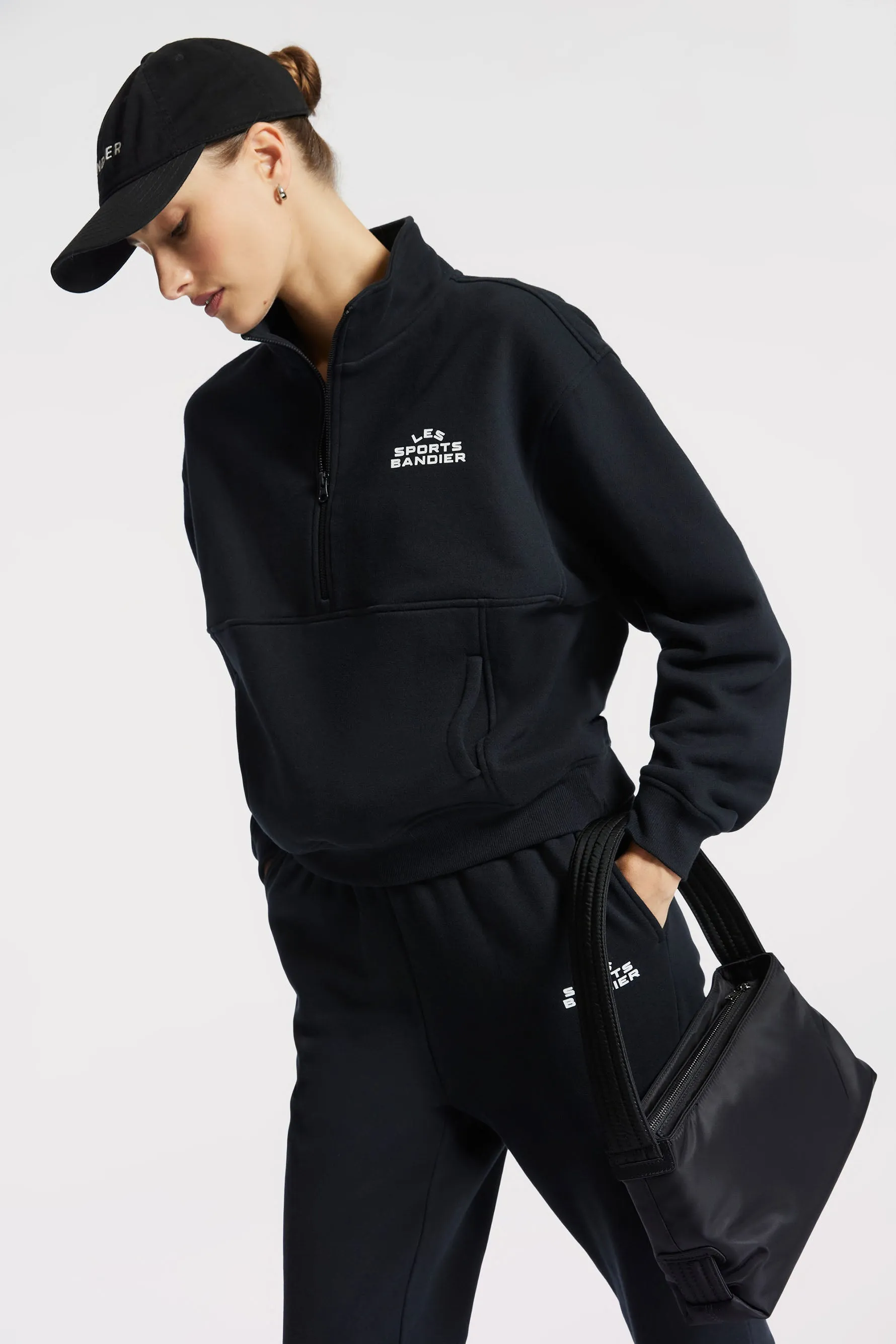 Les Sports Bandier 1/2 Zip Sweatshirt - Black/white