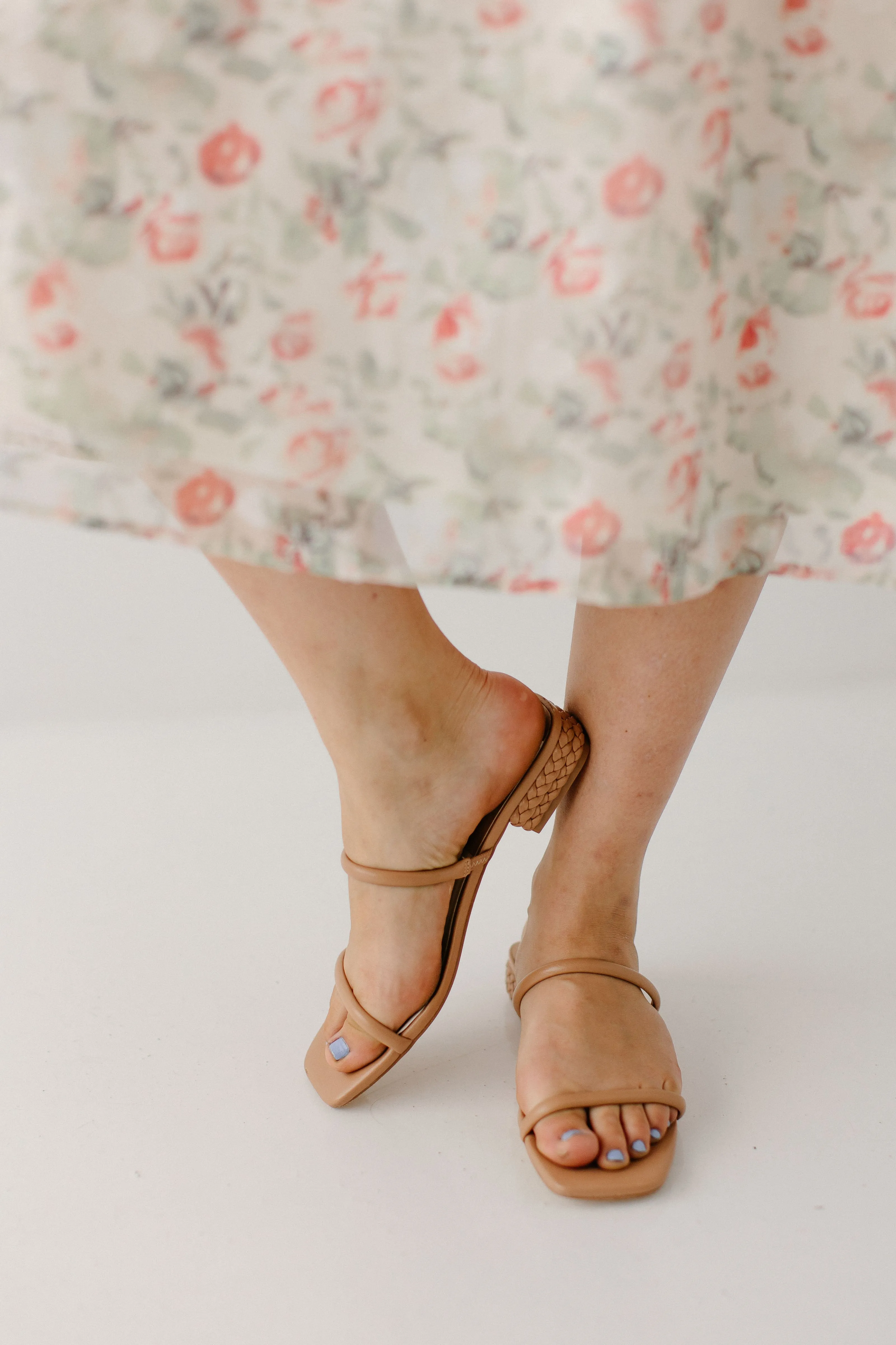 'Lexington' Low Heel Sandals in Taupe