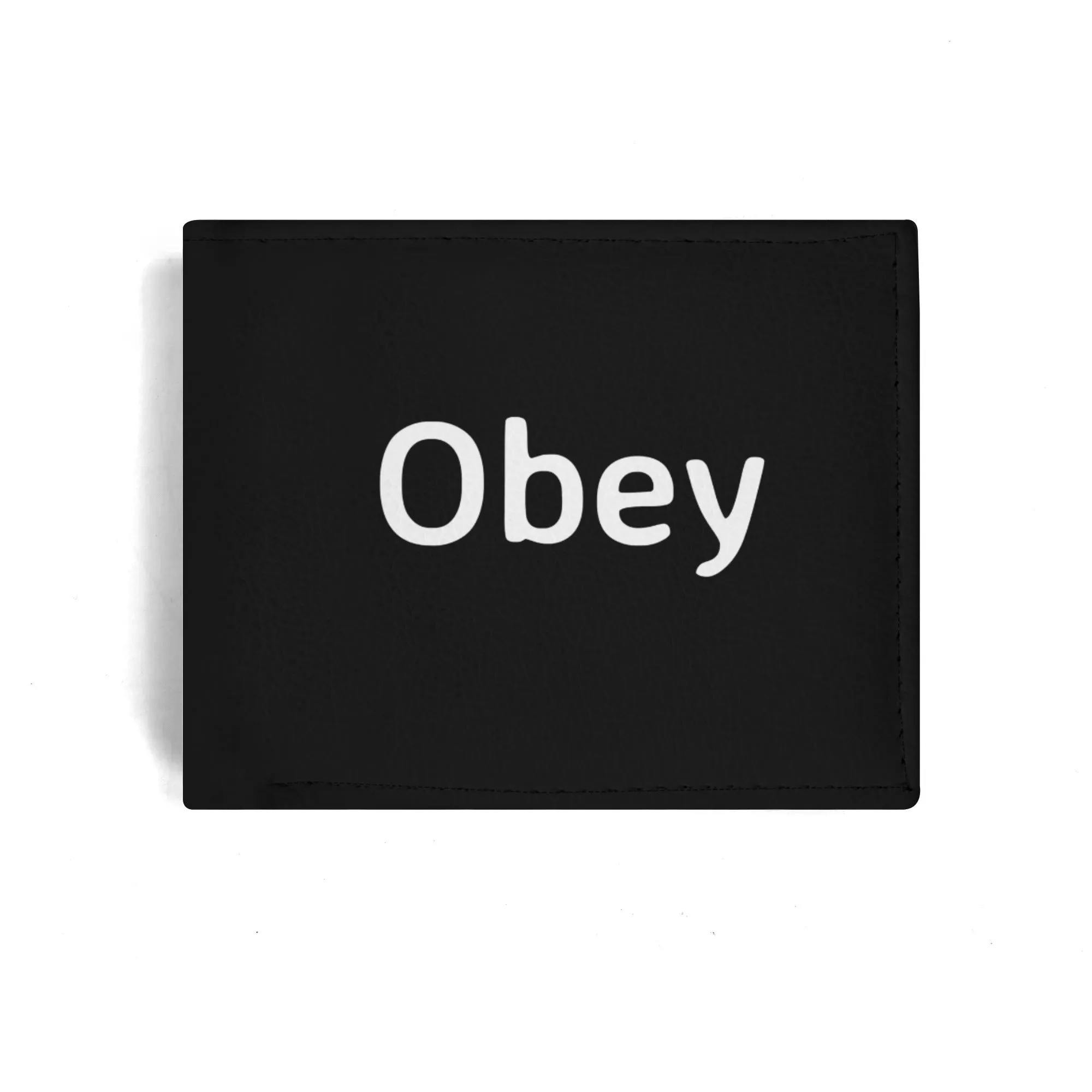 Mens Minimalist PU Leather Wallet Paper Folded Wallet - Obey