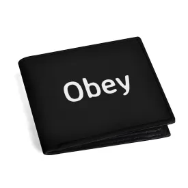 Mens Minimalist PU Leather Wallet Paper Folded Wallet - Obey