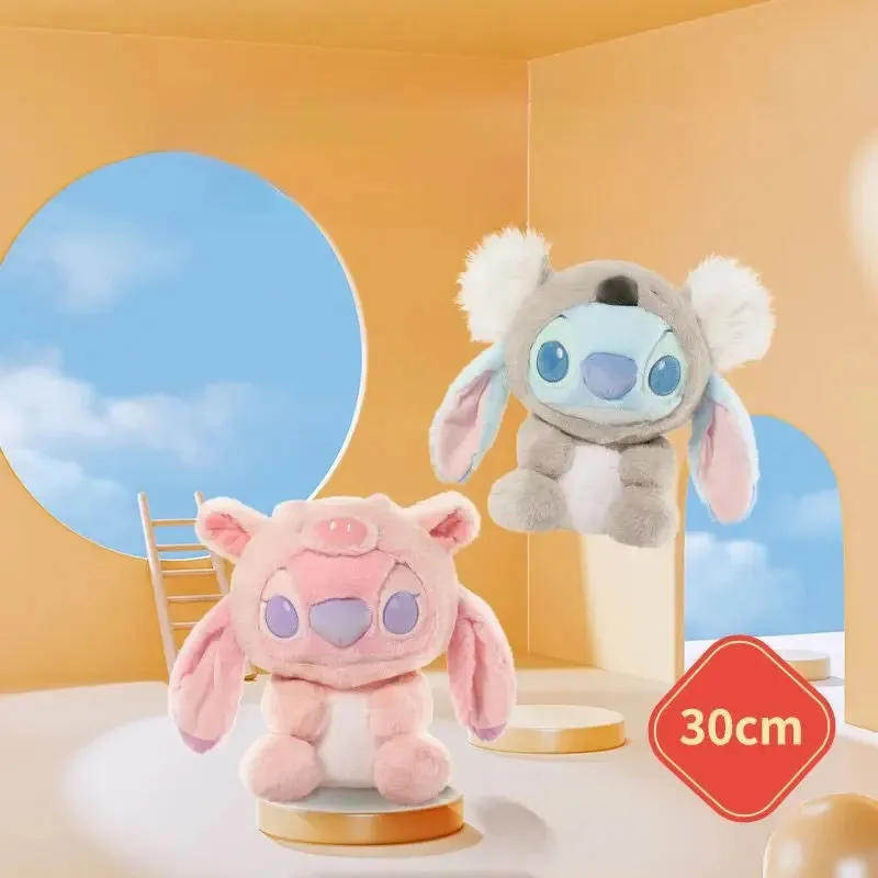 MINISO Kawaii Disney Stitch & Angel Plush Doll | Anime Plushies Toys | Cartoon Stuffed Toy | Cute Soft Car & Sofa Pillow | Kid Gift