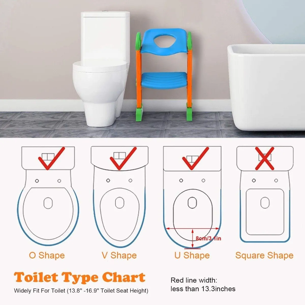 Potty Training Toilet Seat with Steps