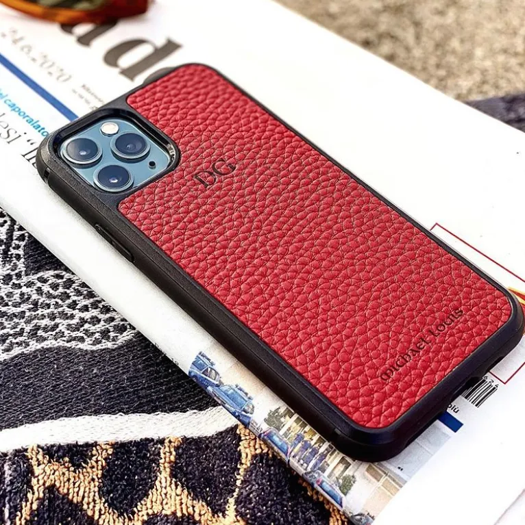 Red Pebbled Leather iPhone 11 Pro Case