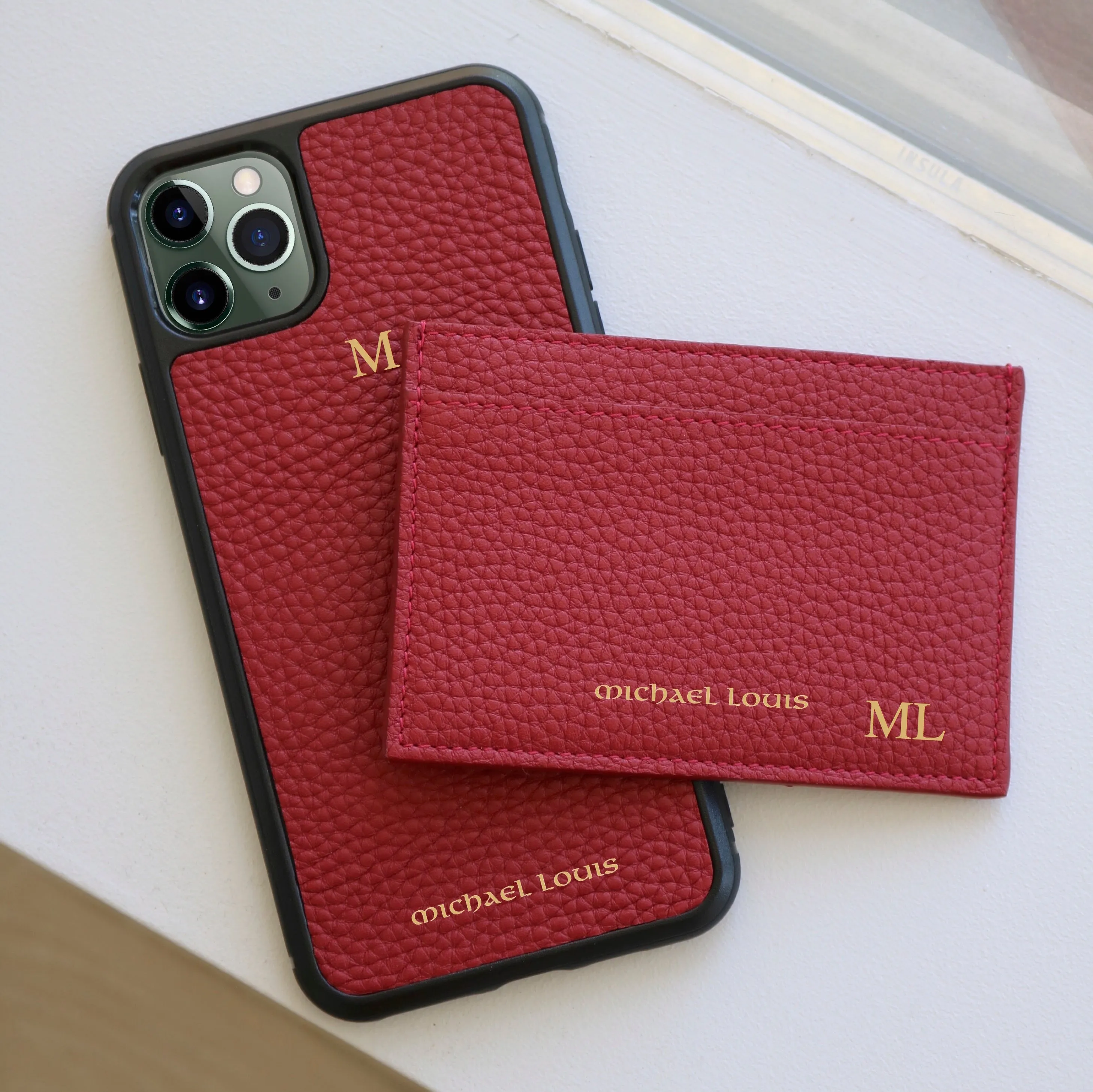 Red Pebbled Leather iPhone 11 Pro Case