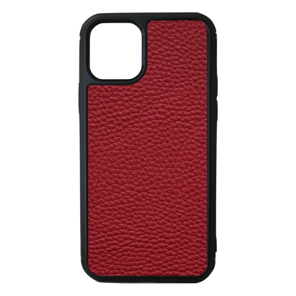 Red Pebbled Leather iPhone 11 Pro Case