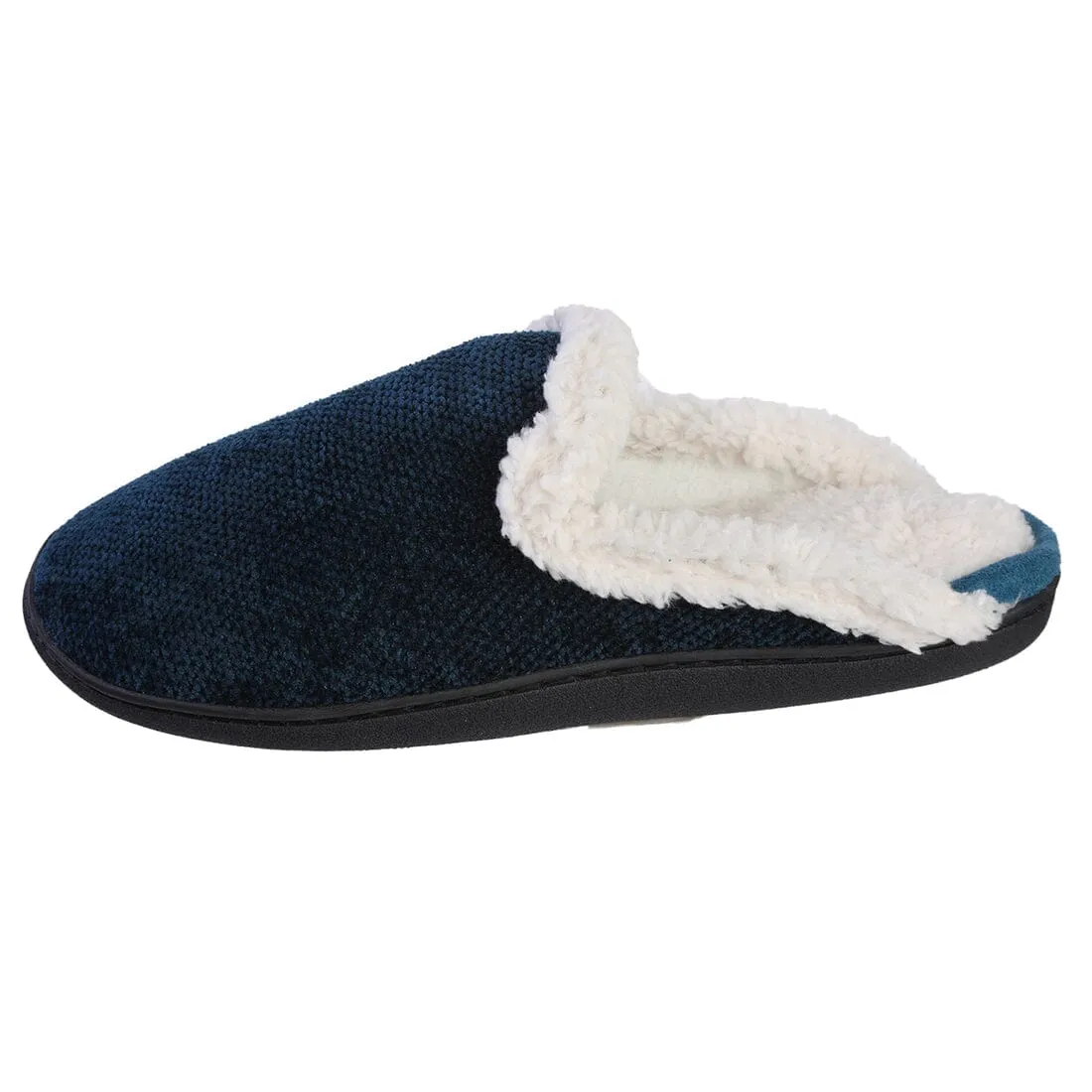 Roxoni Women's Memory Foam House Fleece Trim Knit Sweater Slipper