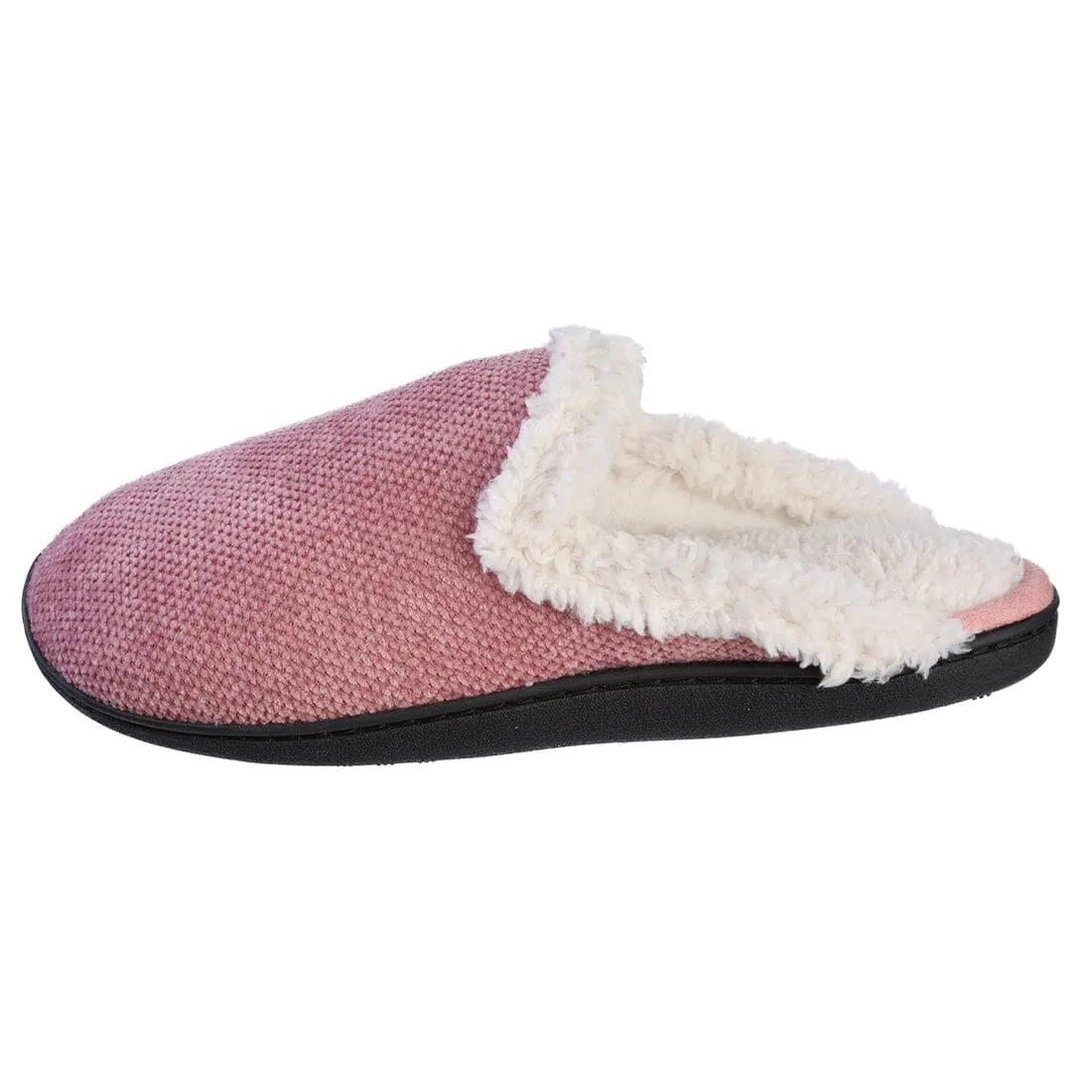 Roxoni Women's Memory Foam House Fleece Trim Knit Sweater Slipper