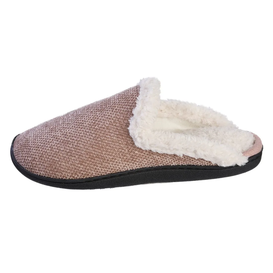 Roxoni Women's Memory Foam House Fleece Trim Knit Sweater Slipper